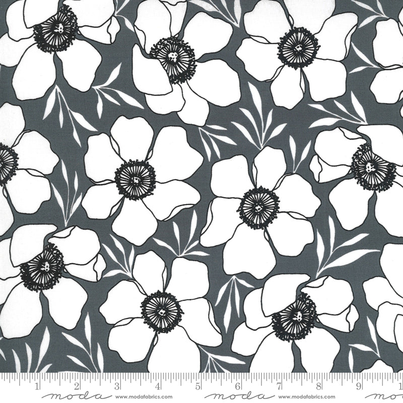 Anemone Flowers on Graphite - Weave & Woven