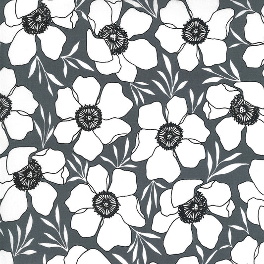 Anemone Flowers on Graphite - Weave & Woven