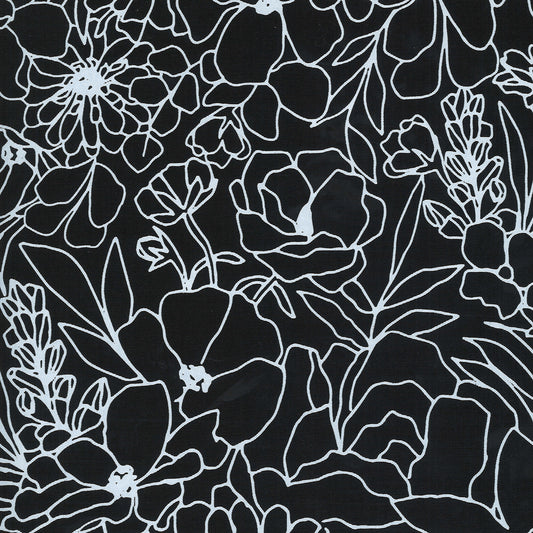 Sketchy Florals in Ink | Canvas - Weave & Woven