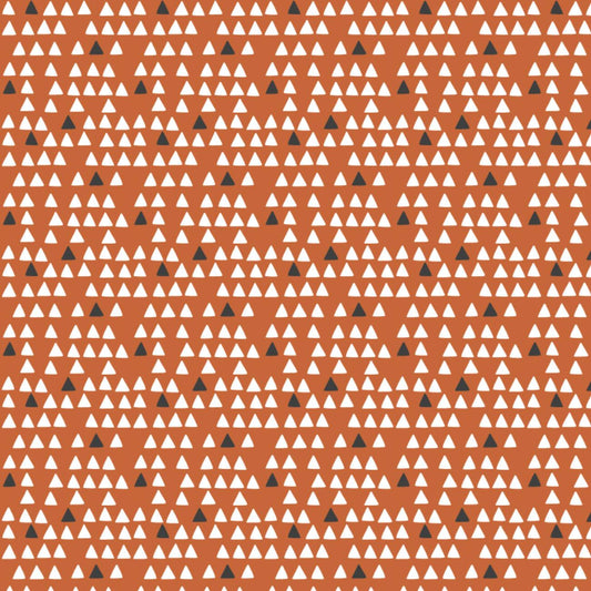 Penguin Triangles on Burnt Orange - Weave & Woven