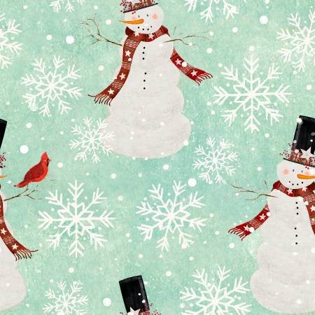 Snowmen on Mint - Weave & Woven