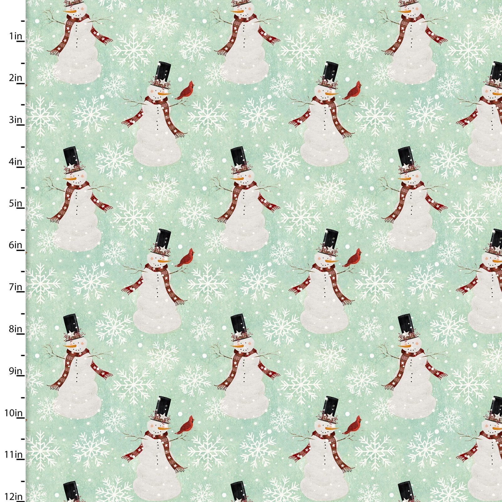 Snowmen on Mint - Weave & Woven