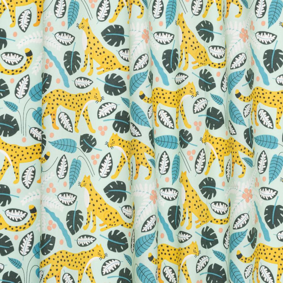 Garden Leopards on Pastel | Organic Cotton - Weave & Woven