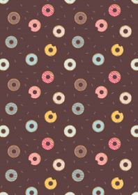 Doughnuts and Sprinkles On Chocolate Brown - Weave & Woven