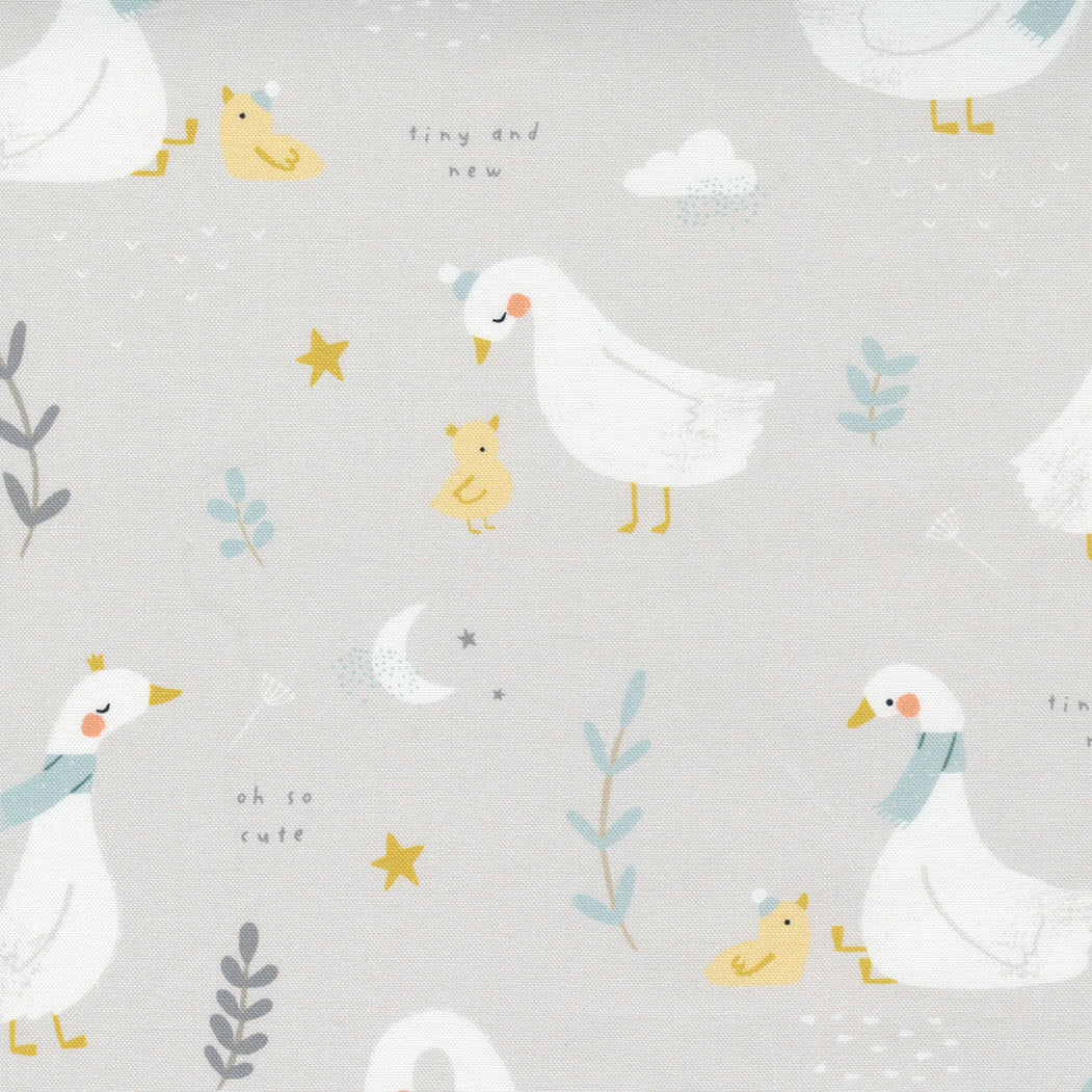 Little Ducklings on Warm Grey - Weave & Woven