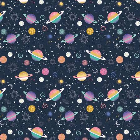 Astral Solar System On Navy - Weave & Woven