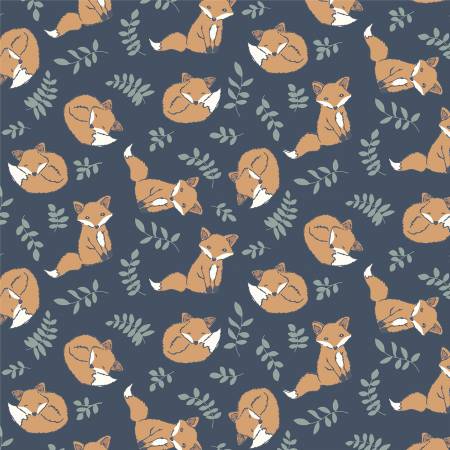 Foxes on Navy - Weave & Woven