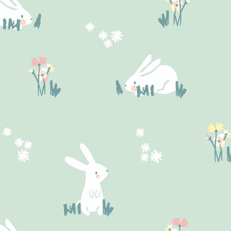 Sunny Bunny on Green - Weave & Woven