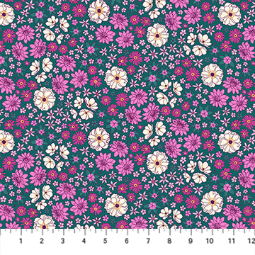 Primavera Florals on Teal - Weave & Woven