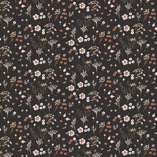 Baby Farrah Floral in Soft Black | Organic Poplin - Weave & Woven