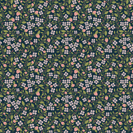 Berry Blossoms on Navy - Weave & Woven