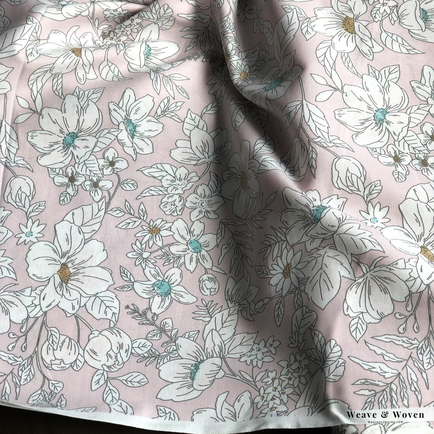 Pink Flowers | Cotton Lawn - Weave & Woven