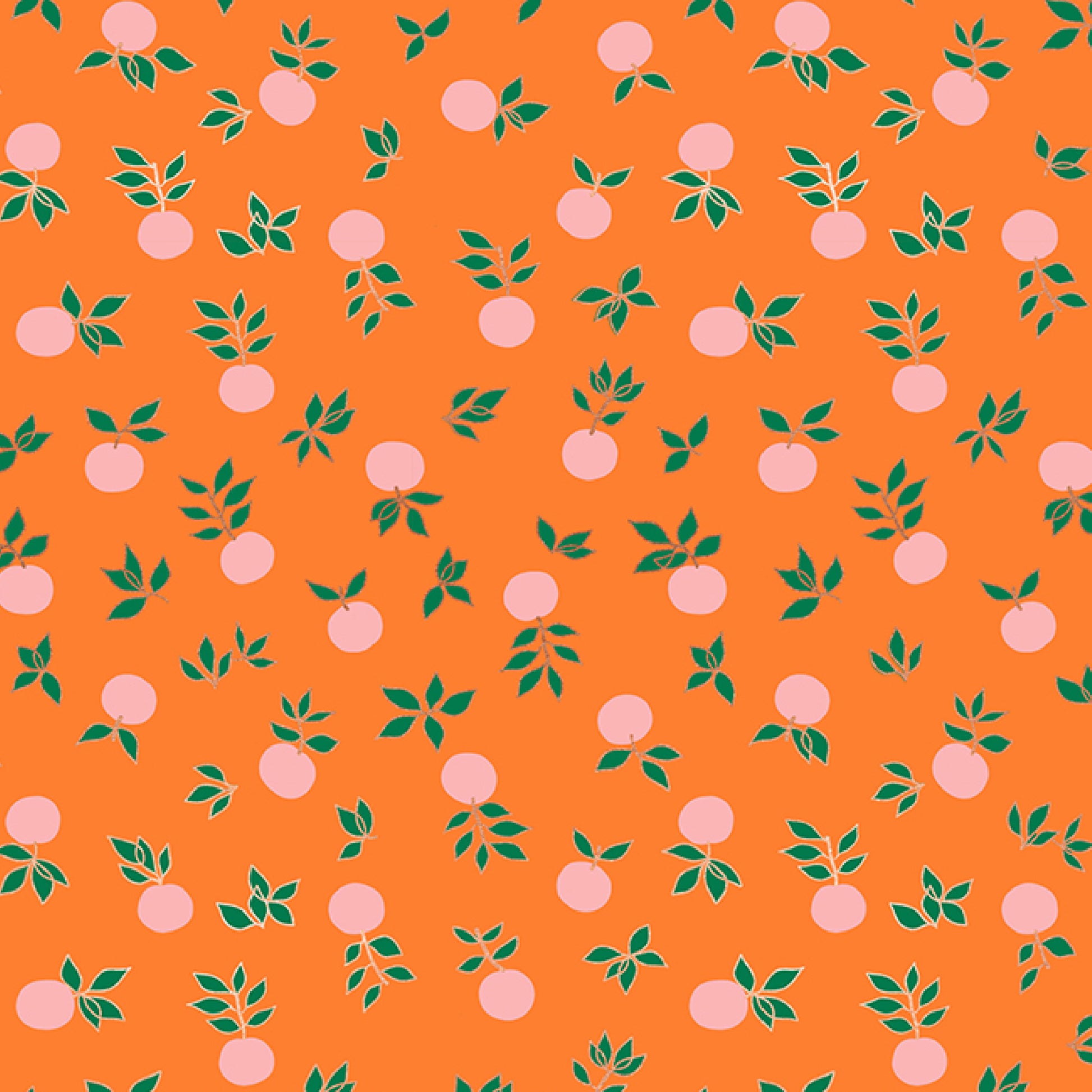 Blossoms in Orange | Metallic - Weave & Woven