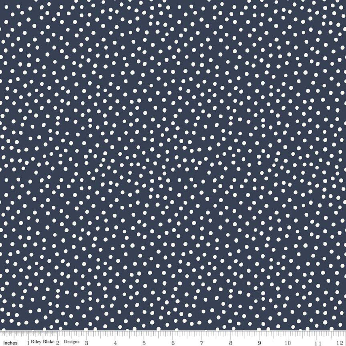 Gingham Foundry Dots on Navy - Weave & Woven