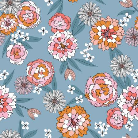 Heartsong Florals on Pale Blue - Weave & Woven