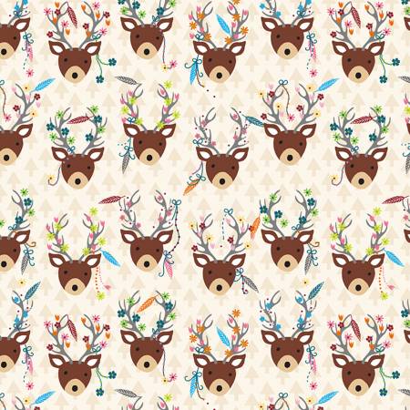 Deer Heads in Cream - Weave & Woven