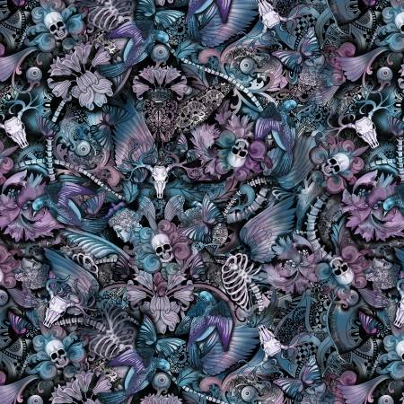 Skull Floral Butterfly Tattoo Print - Weave & Woven