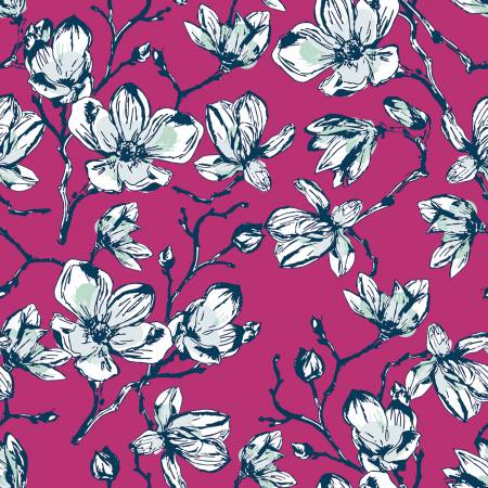 Magnolias in Fuchsia - Weave & Woven