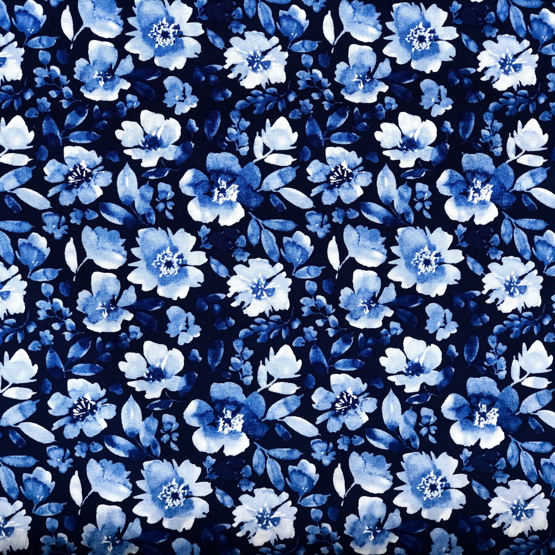 Blue Watercolour Flowers - Weave & Woven