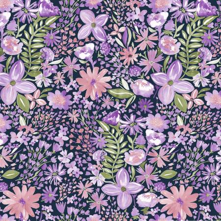 Magical Forest Florals in Purple - Weave & Woven