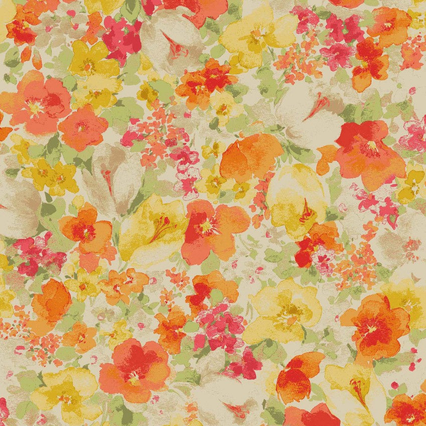 Spring Watercolour Florals | Cotton Linen Sheeting - Weave & Woven