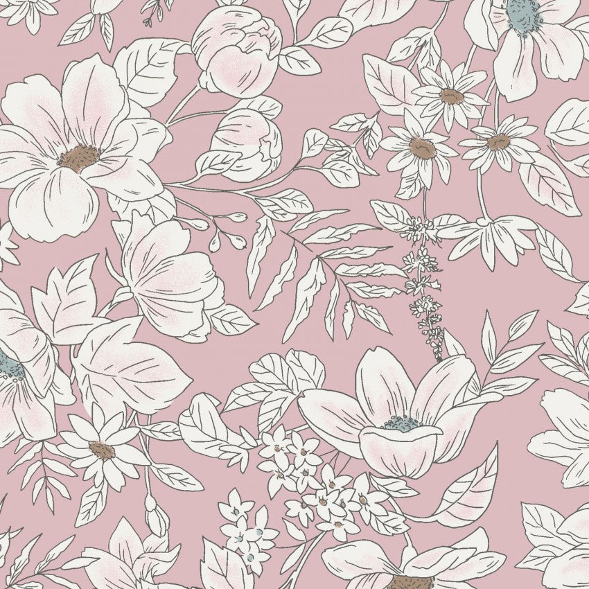 Pink Flowers | Cotton Lawn - Weave & Woven