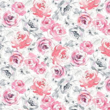 Cabbage Roses in Pink - Weave & Woven