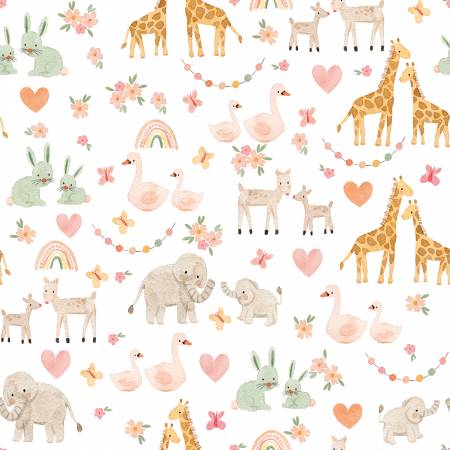 Baby Animals on Cream | Flannel - Weave & Woven
