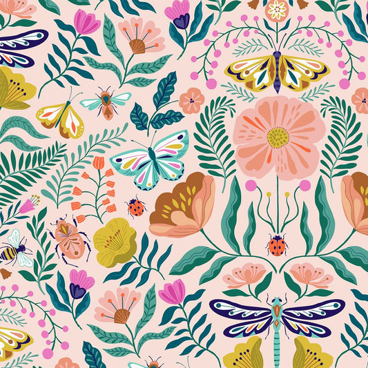 Flutter Garden on Light Pink | Remnant 31"