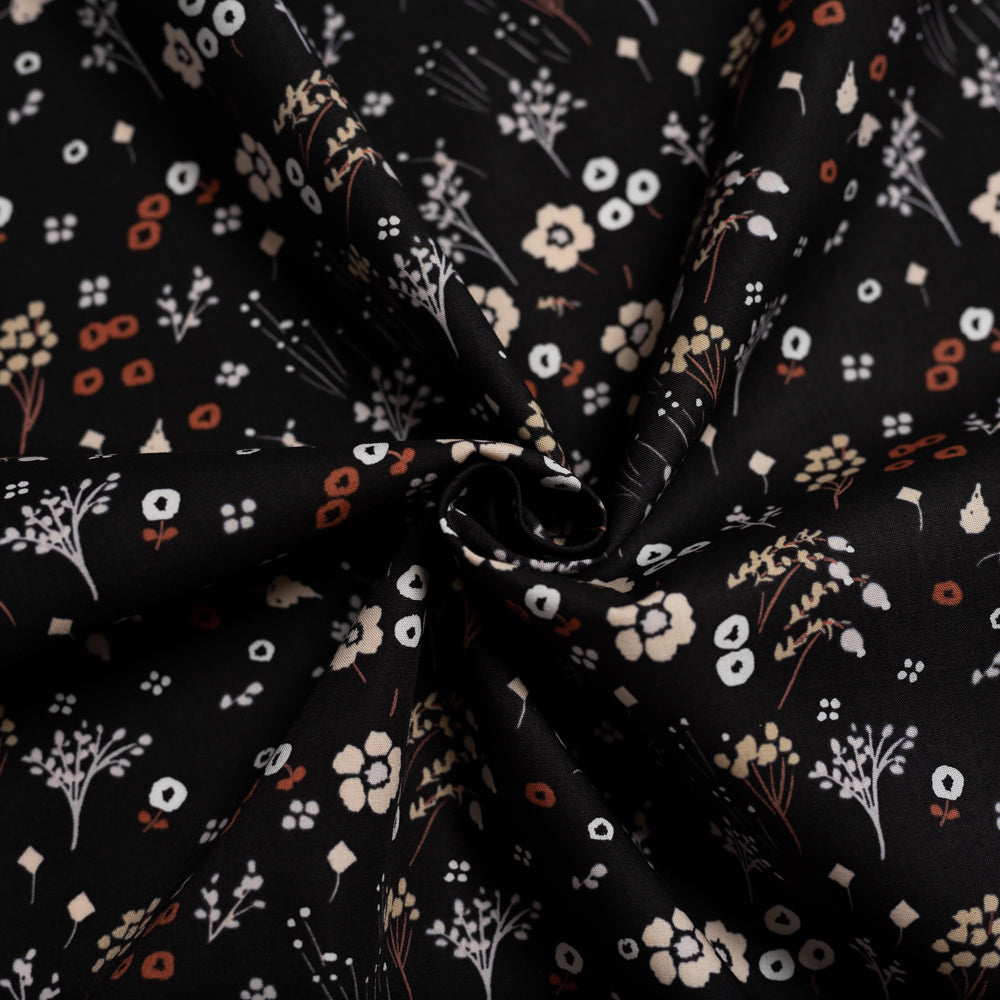 Baby Farrah Floral in Soft Black | Organic Poplin - Weave & Woven