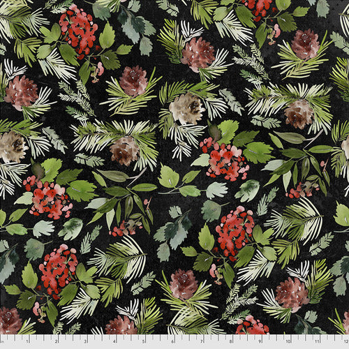 Evergreen Floral in Black - Weave & Woven