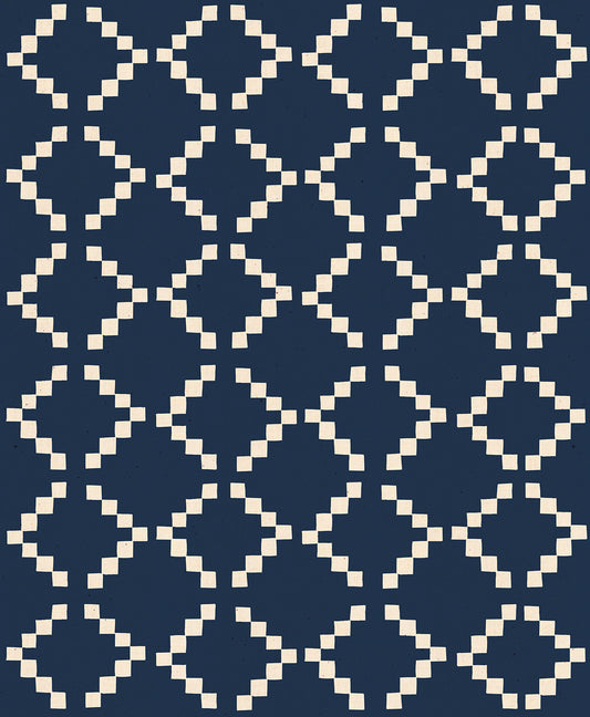 Tile in Navy - Weave & Woven