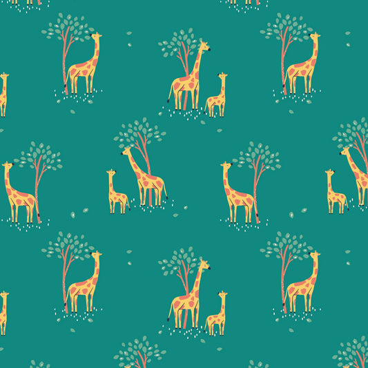 Safari Giraffe on Teal - Weave & Woven