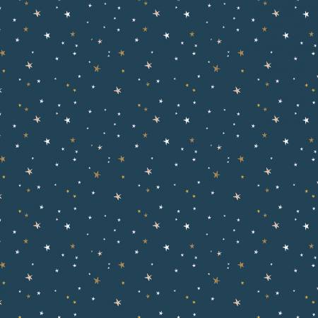 Spin And Twirl Stars On Oxford Blue - Weave & Woven