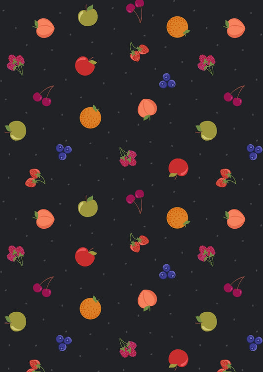 Fruit Toss On Black - Weave & Woven