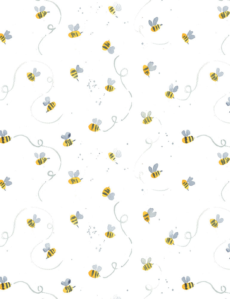 Busy Bee on White - Weave & Woven