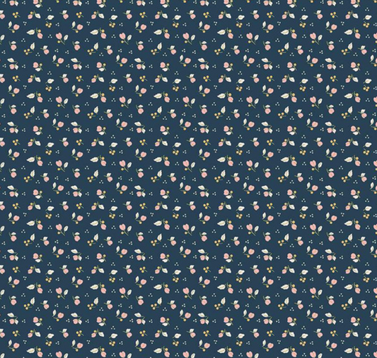 Charmed Tulip Ditsy in Navy - Weave & Woven