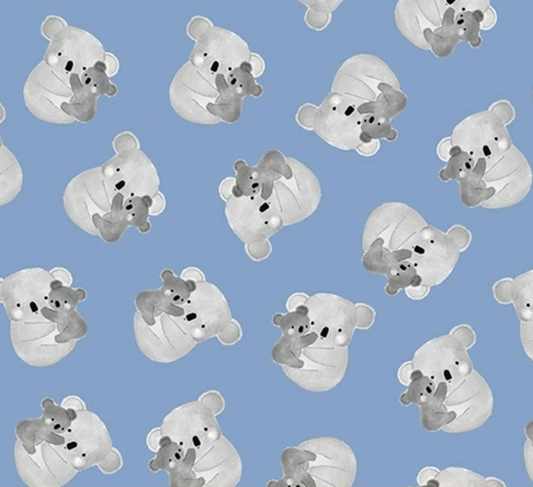 Koala Hugs on Blue - Weave & Woven