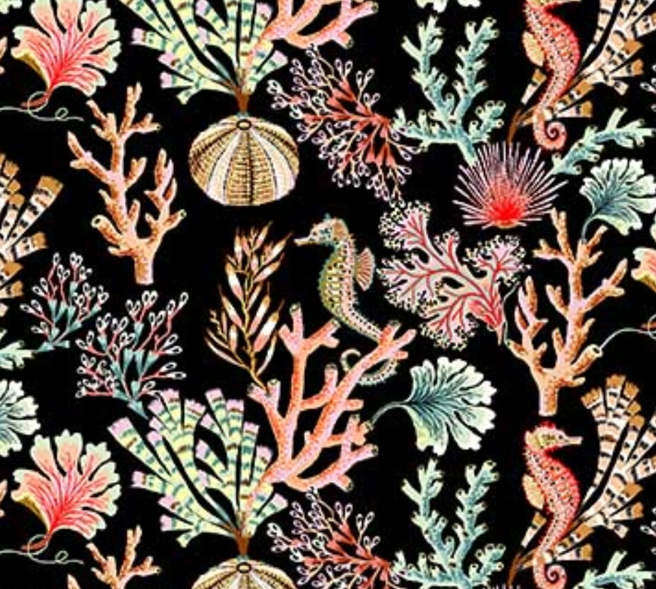 Coral Reef on Black - Weave & Woven