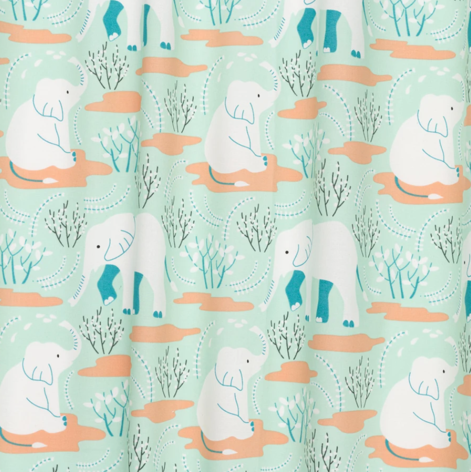 Garden Elephants in Pastel | Organic Cotton - Weave & Woven