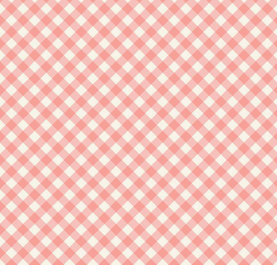 Gingham Garden Check in Coral - Weave & Woven