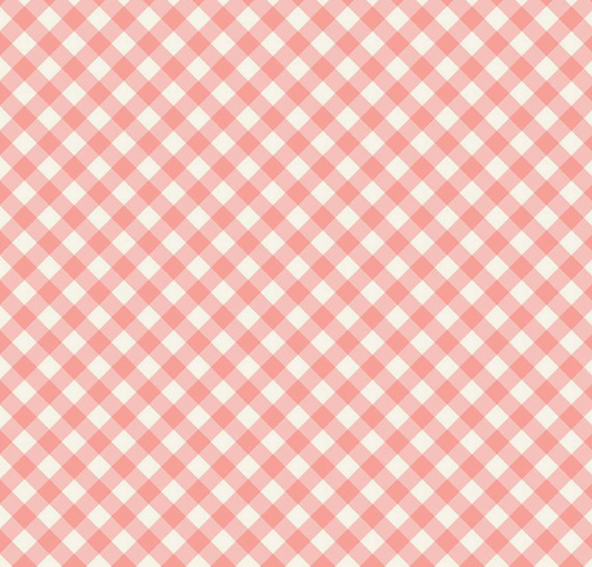 Gingham Garden Check in Coral - Weave & Woven