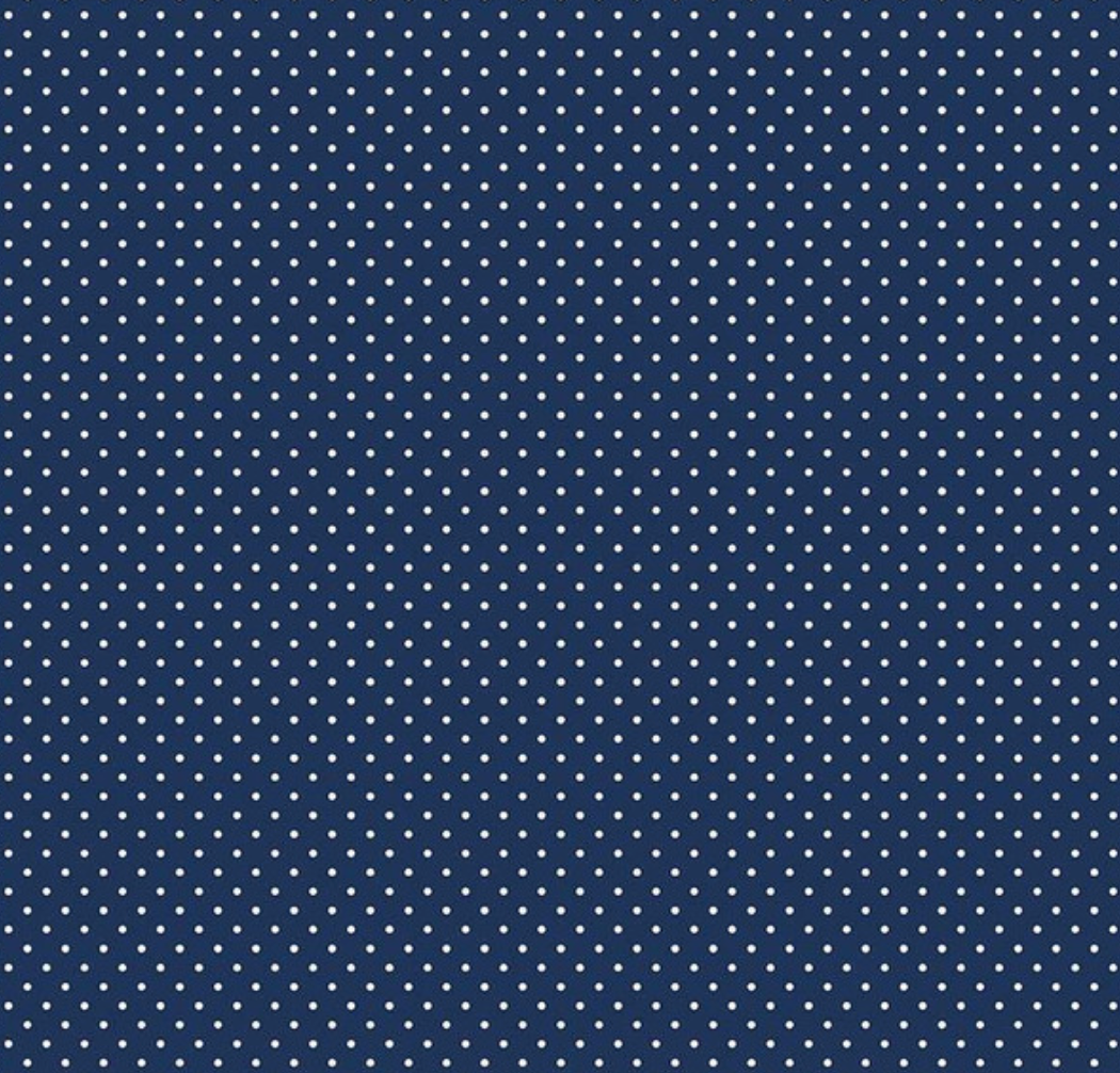 Swiss Dots on Navy - Weave & Woven