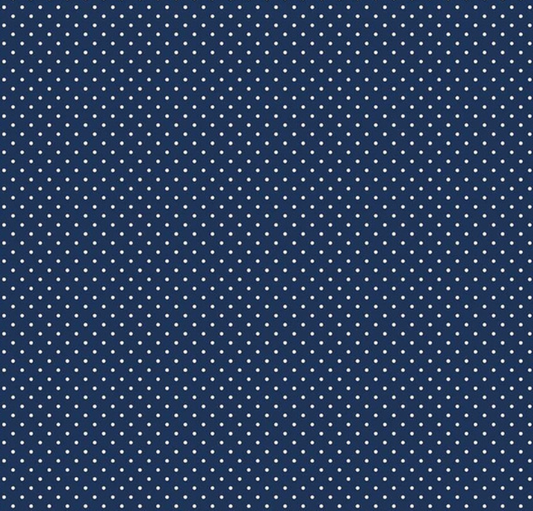 Swiss Dots on Navy - Weave & Woven