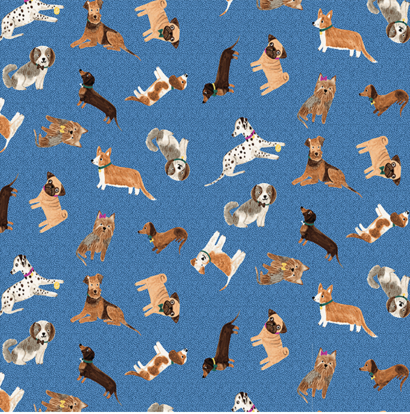 Pups on Denim - Weave & Woven