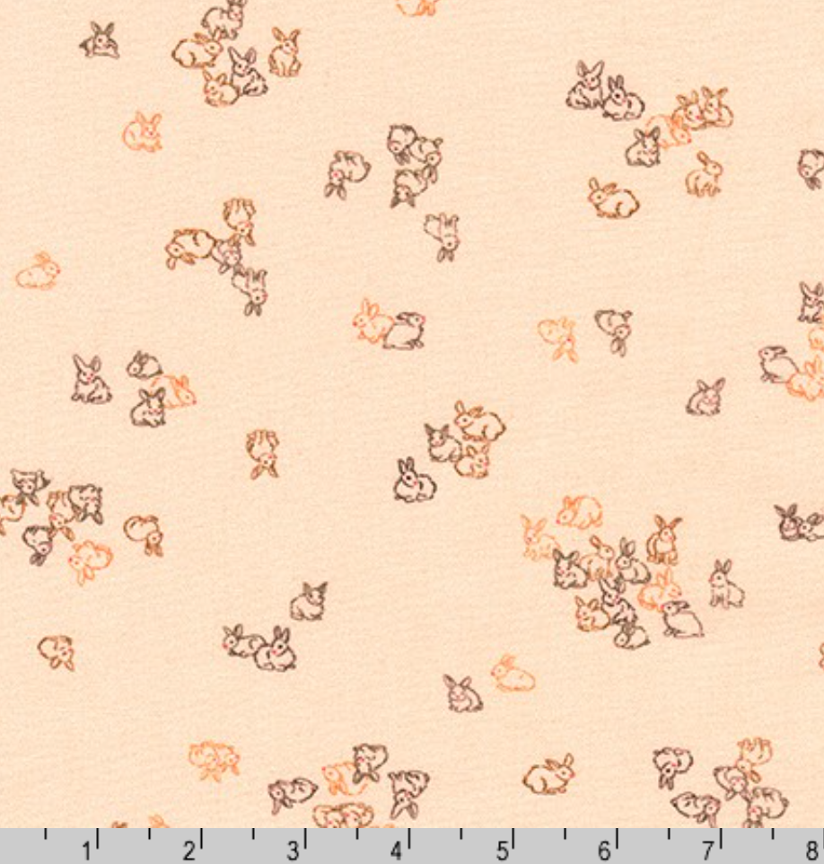 Small Rabbits on Peach - Weave & Woven