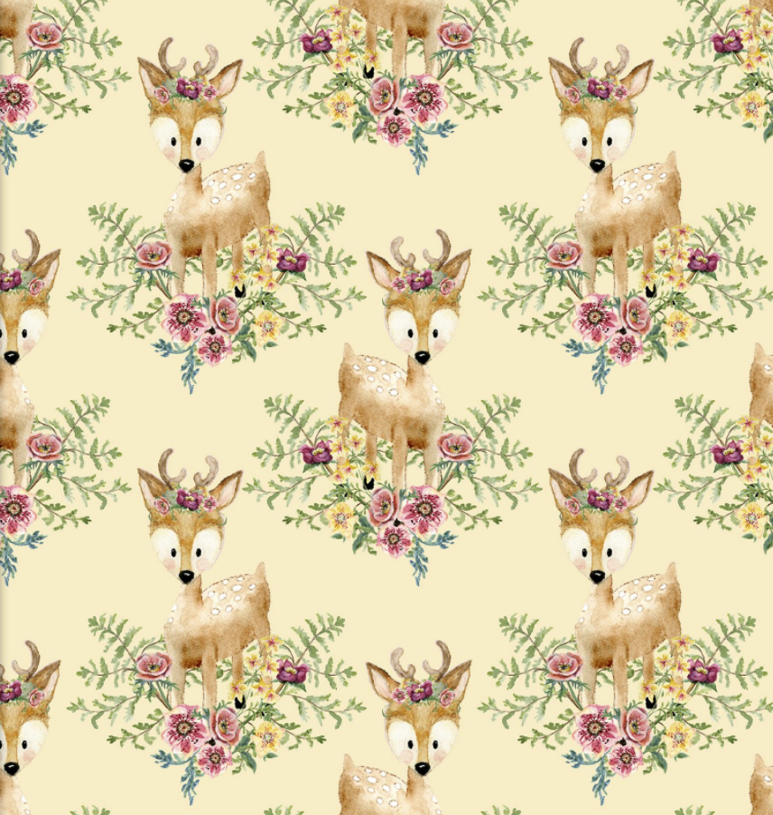 Forest Deers in Yellow - Weave & Woven