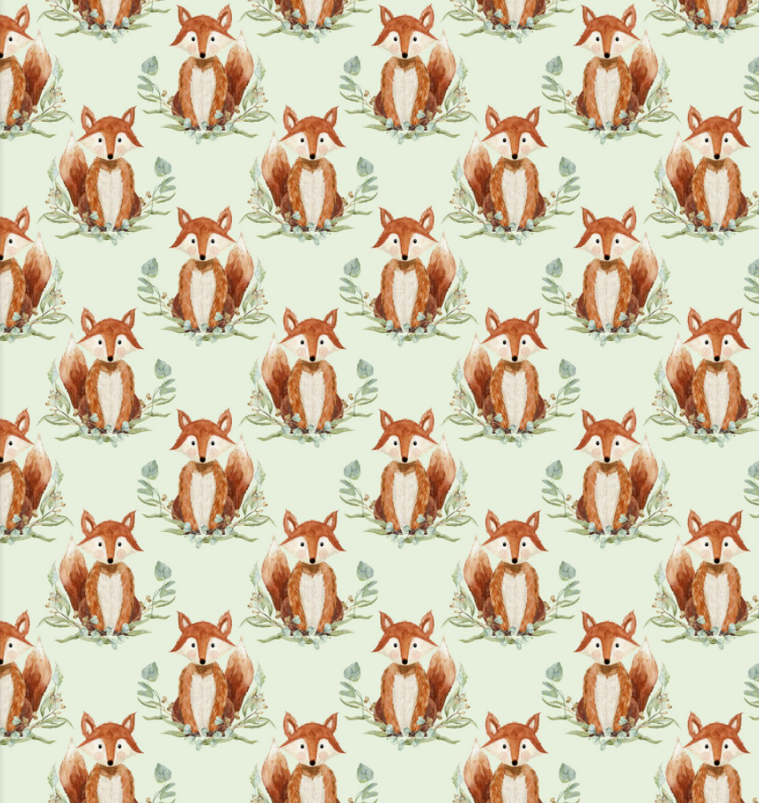 Forest Foxes in Green - Weave & Woven