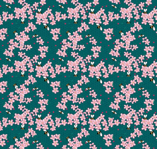 Mint for You Floral in Teal | Metallic Gold