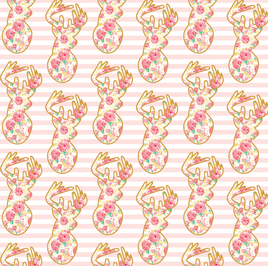 Deer in Pink ~ Metallic - Weave & Woven